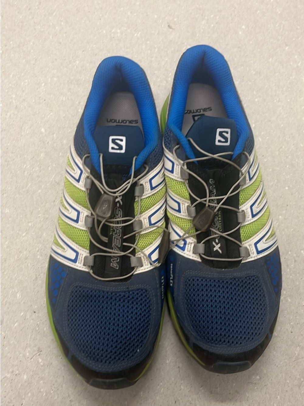 Salomon X-Scream Running Shoes Quicklace Blue/Lime Men’s 12